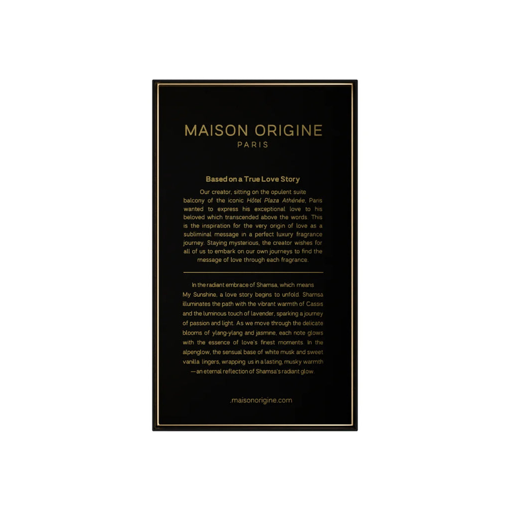 Luxe Arabia - Maison Origine Shamsa Extrait De Parfum 100ml - Gold Edition Luxe Arabia Perfumes